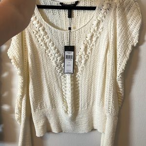 BCBG MAXAZRIA SIZE L GARDENIA SWEATER NWT